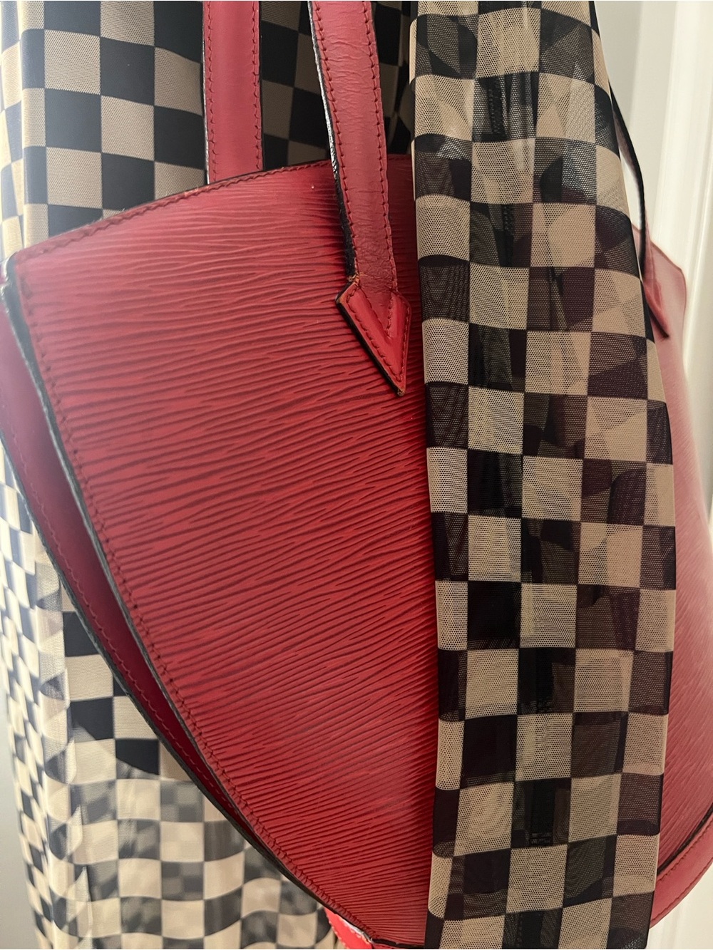 Louis Vuitton st.Jacques Red Epi Leather Shoulder Bag 2025